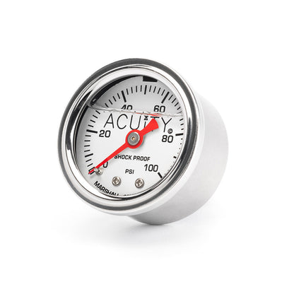 100 PSI Fuel Pressure Gauge in Polished Stainless Finish