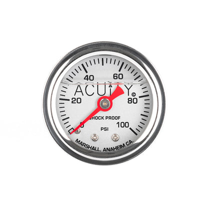100 PSI Fuel Pressure Gauge in Polished Stainless Finish
