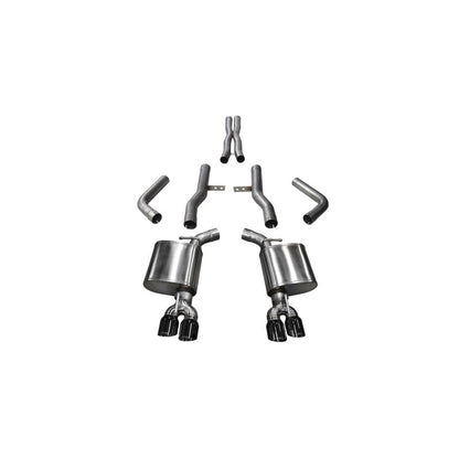 Corsa 15-17 Dodge Challenger Hellcat Dual Rear Exit Extreme Exhaust w/ 3.5in Black Tips
