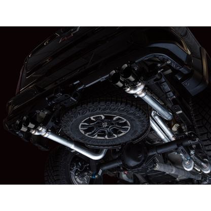 AWE Tuning 22-23 GMC Sierra 1500 AT4X 6.2L 0FG Catback Split Dual (Flat Bumper) - Diamond Black Tips
