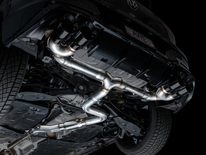 AWE Tuning MK8 Volkswagen Golf R 3in Track Edition Quad Exhaust - Diamond Black Tips