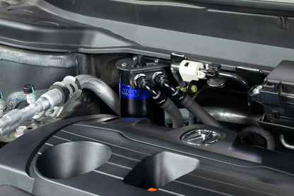 HPS Performance Aluminum Oil Catch Can Kit 2019-2025 Acura RDX 2.0L Turbo, Blue, 860-015BL