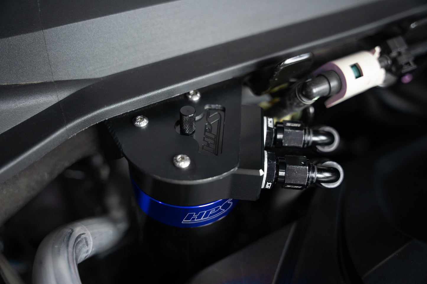 HPS Performance Aluminum Oil Catch Can Kit 2019-2025 Acura RDX 2.0L Turbo, Blue, 860-015BL