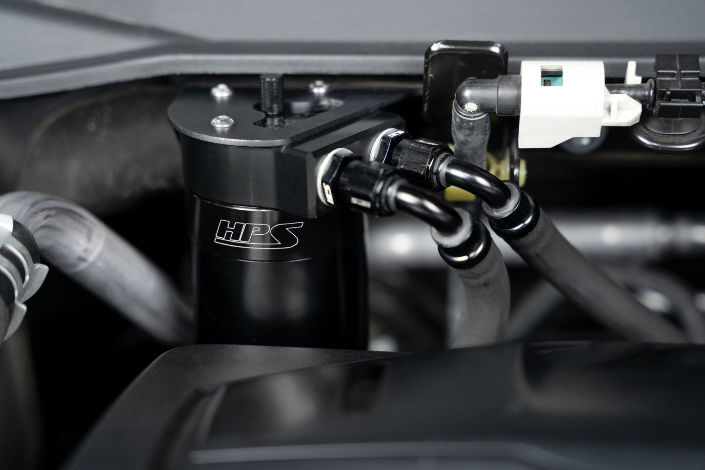 HPS Performance Aluminum Oil Catch Can Kit 2019-2025 Acura RDX 2.0L Turbo, Black, 860-015WB