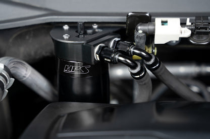 HPS Performance Aluminum Oil Catch Can Kit 2019-2025 Acura RDX 2.0L Turbo, Black, 860-015WB