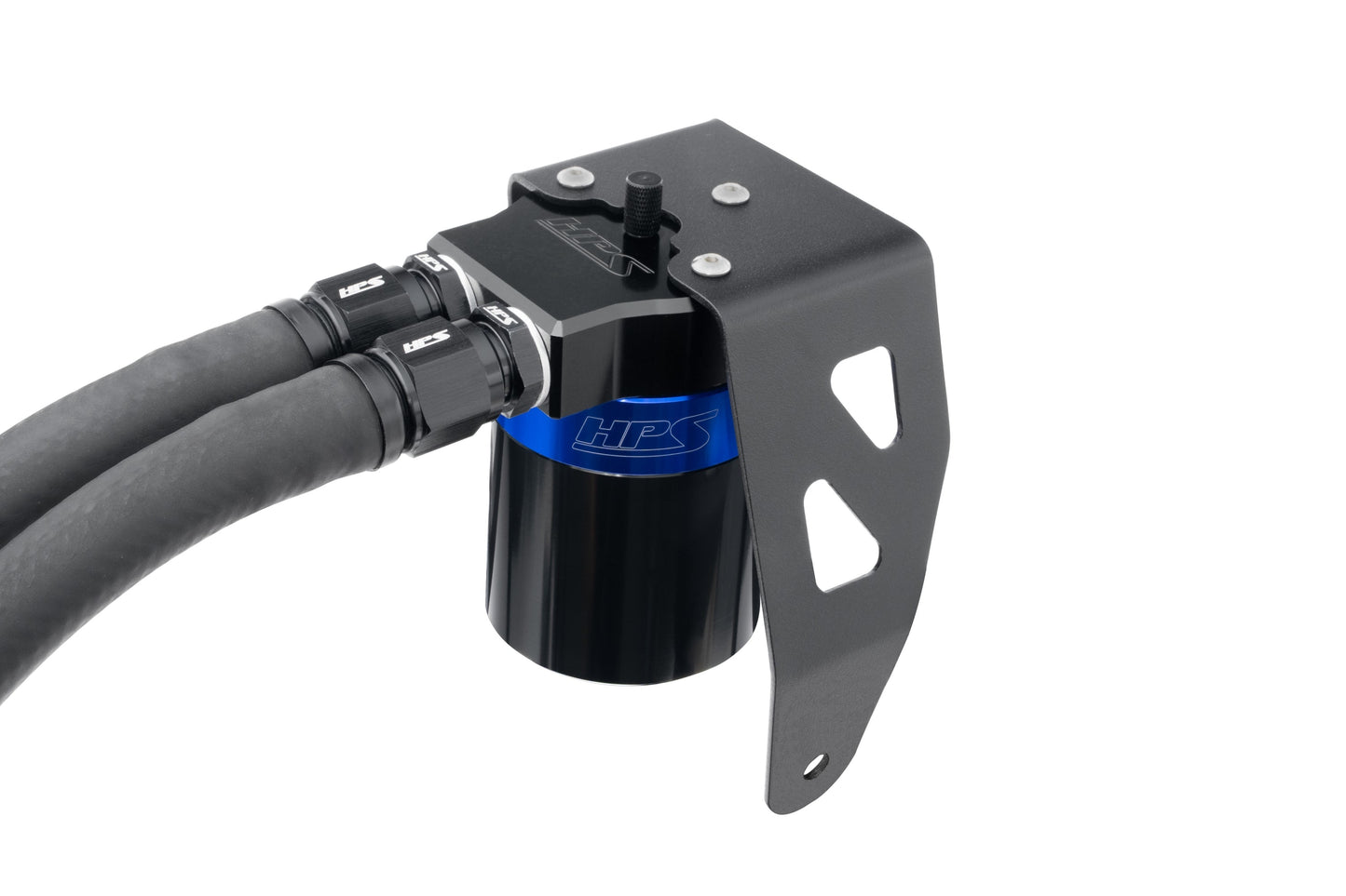 HPS Performance Aluminum Oil Catch Can Kit 2024-2025 Toyota Tacoma 2.4L Turbo, Blue, 860-032BL
