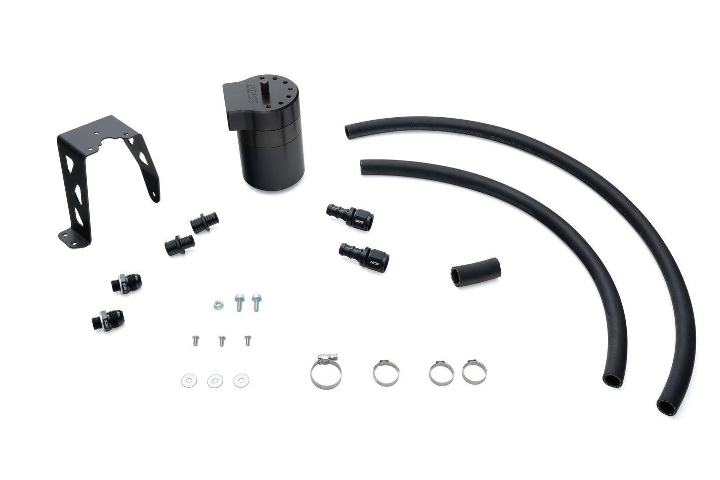 HPS Performance Aluminum Oil Catch Can Kit 2024-2025 Toyota Land Cruiser 2.4L Turbo, Black, 860-024WB