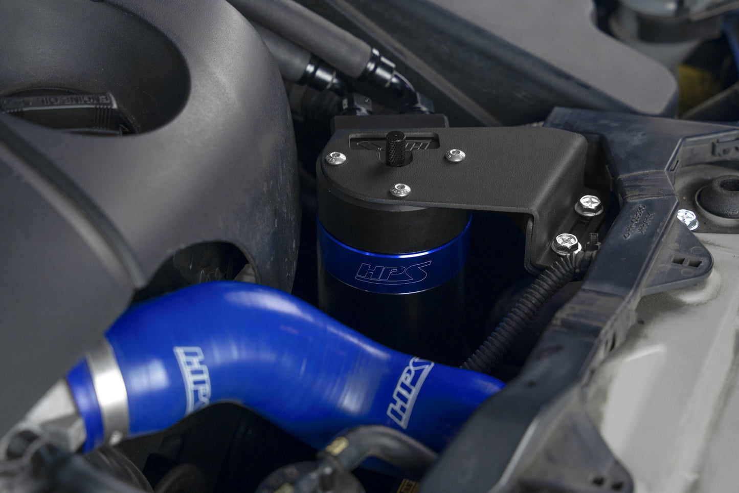 HPS Performance Aluminum Oil Catch Can Kit 2010-2015 Lexus IS250 C 2.5L V6, Blue, 860-025BL