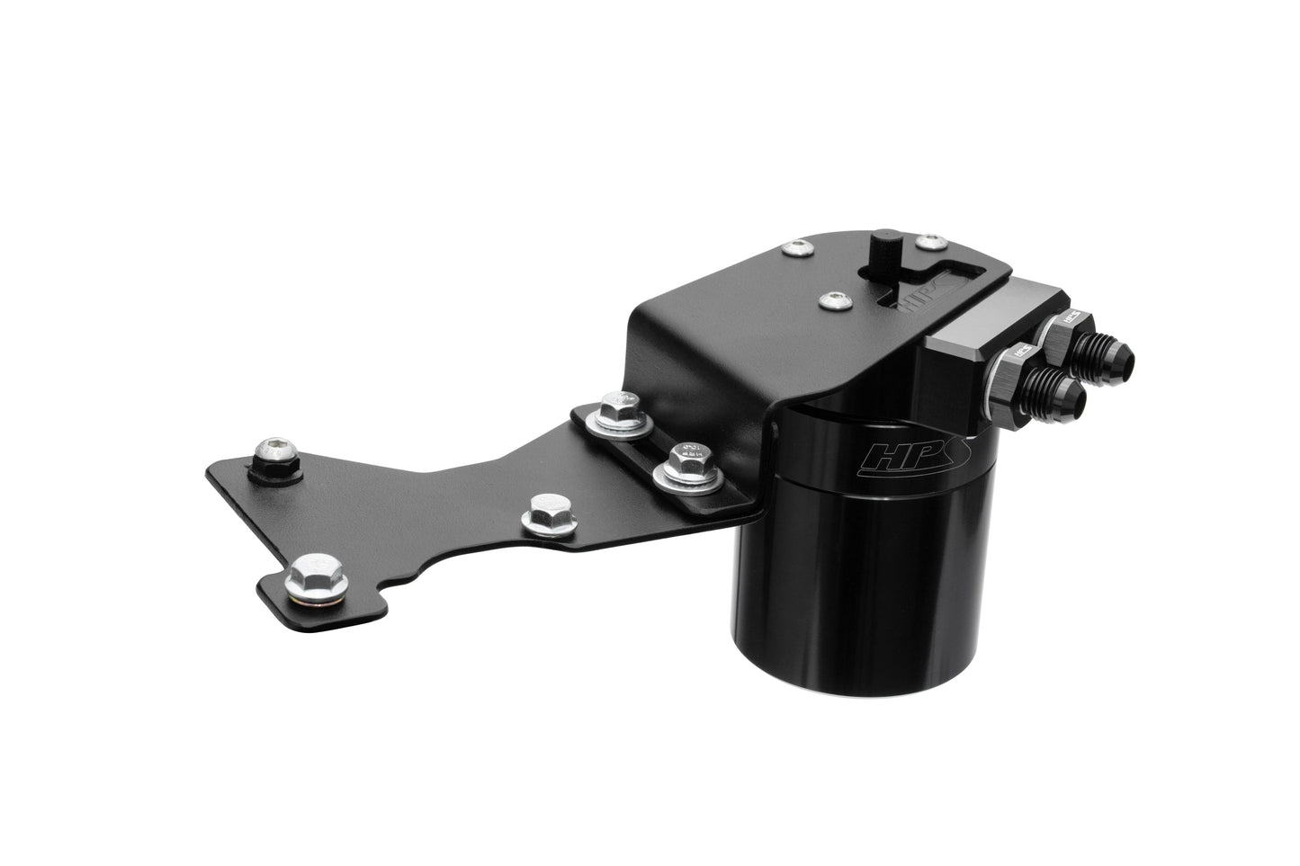 HPS Performance Aluminum Oil Catch Can Kit 2010-2015 Lexus IS350 C 3.5L V6, Black, 860-025WB