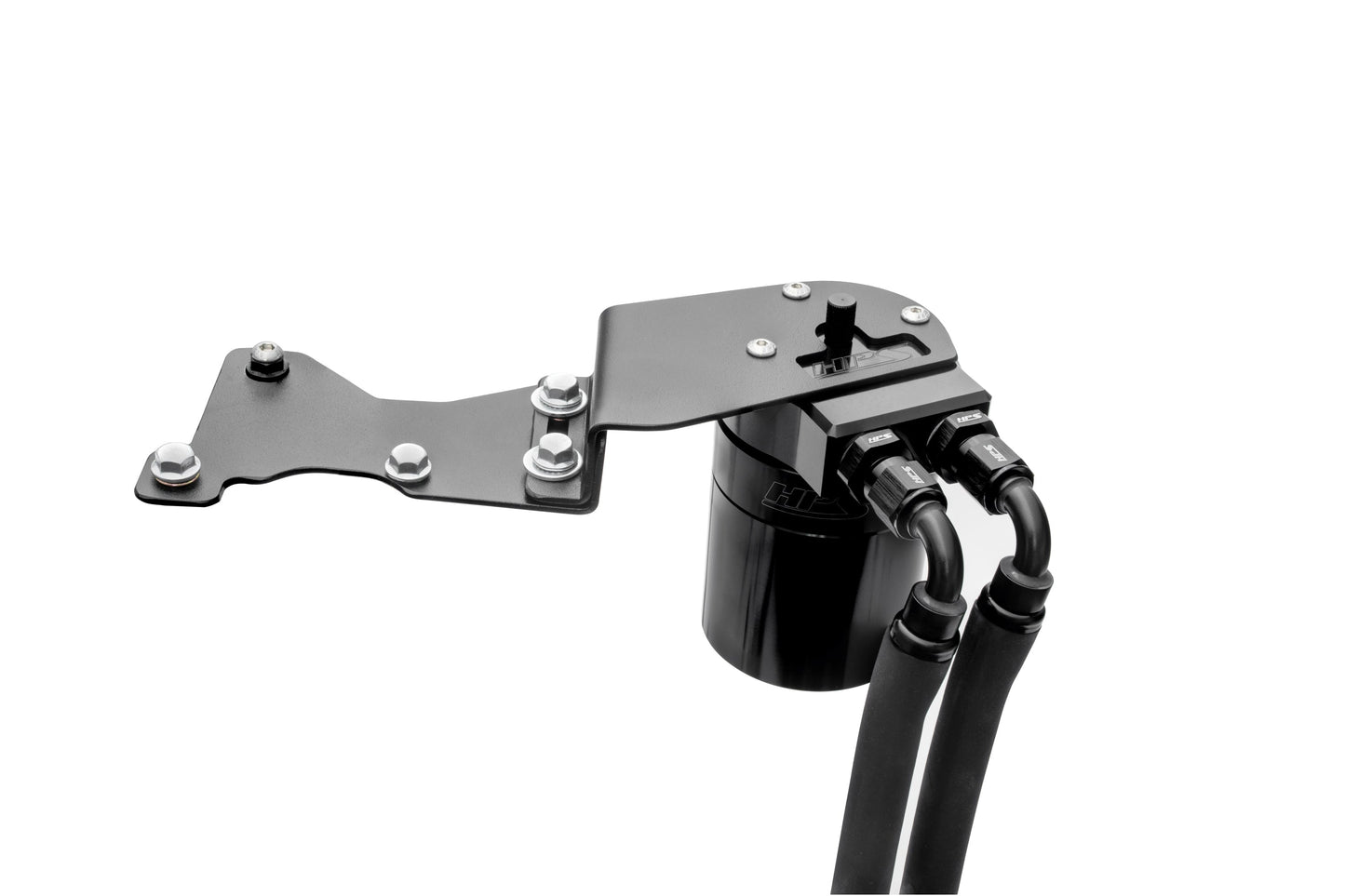 HPS Performance Aluminum Oil Catch Can Kit 2010-2015 Lexus IS350 C 3.5L V6, Black, 860-025WB
