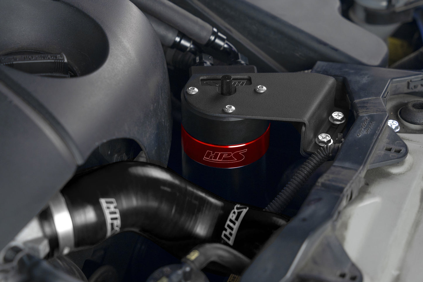 HPS Performance Aluminum Oil Catch Can Kit 2010-2015 Lexus IS350 C 3.5L V6, Red, 860-025