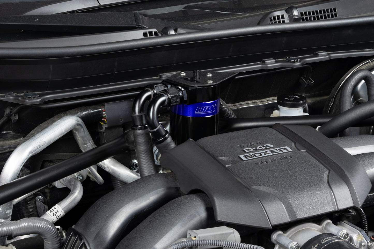 HPS Performance Aluminum Oil Catch Can Kit 2022-2025 Toyota GR86 2.4L FA24D, Blue, 860-026BL
