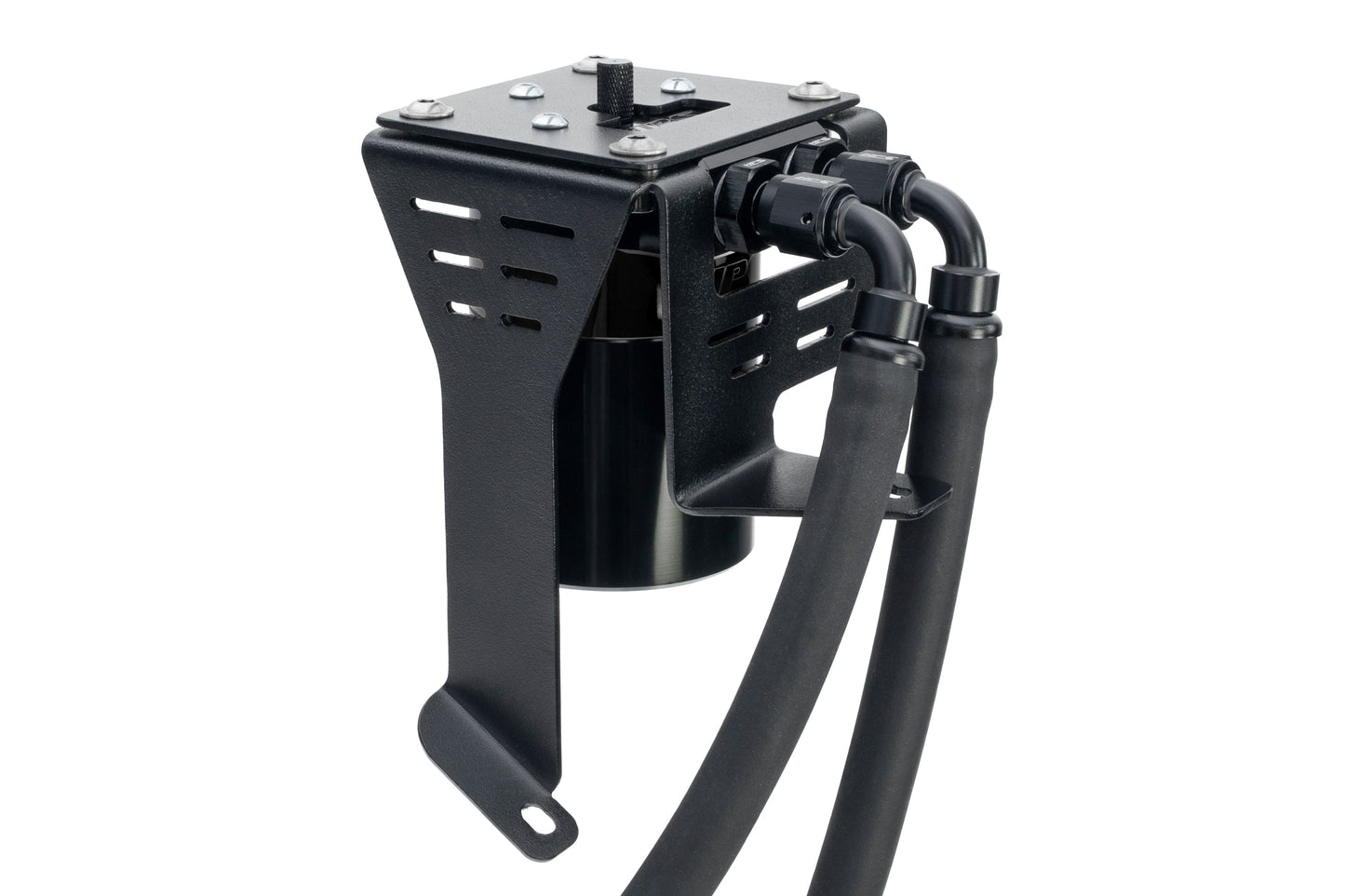 HPS Performance Aluminum Oil Catch Can Kit 2012-2015 Honda Civic Si 2.4L K24Z7, Black, 860-027WB