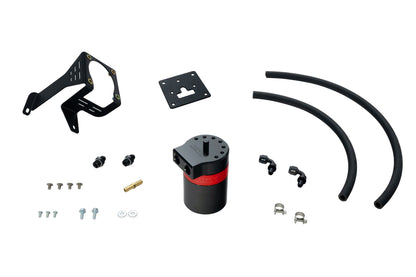HPS Performance Aluminum Oil Catch Can Kit 2012-2015 Honda Civic Si 2.4L K24Z7, Red, 860-027