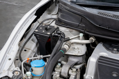 HPS Performance Aluminum Oil Catch Can Kit 2012-2015 Honda Civic Si 2.4L K24Z7, Blue, 860-027BL
