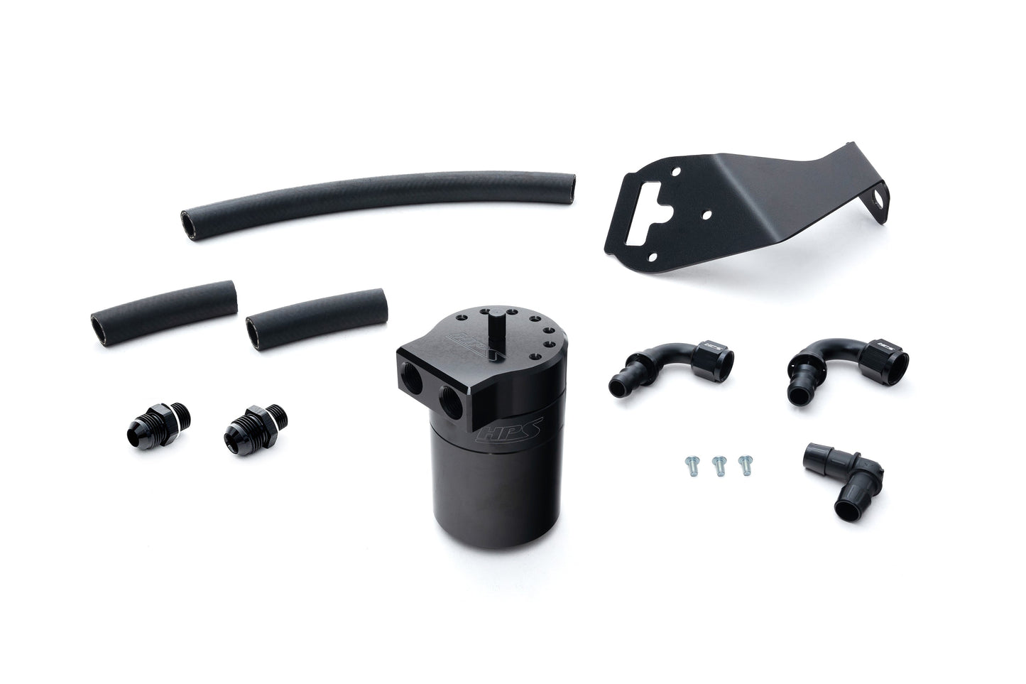 HPS Performance Aluminum Oil Catch Can Kit 2013-2016 Scion FR-S 2.0L FA20, Black, 860-030WB