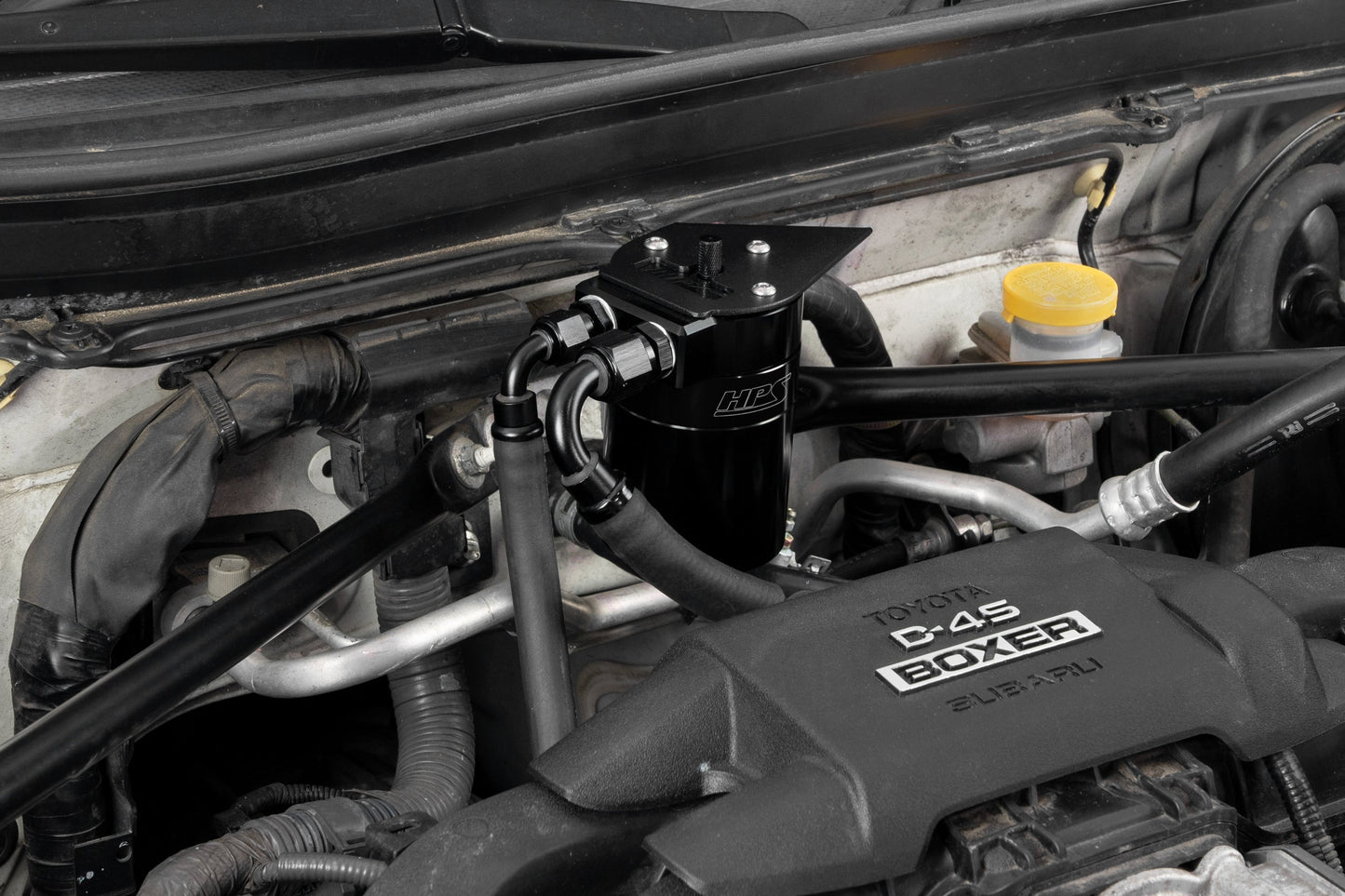 HPS Performance Aluminum Oil Catch Can Kit 2017-2020 Toyota 86 2.0L FA20, Black, 860-030WB