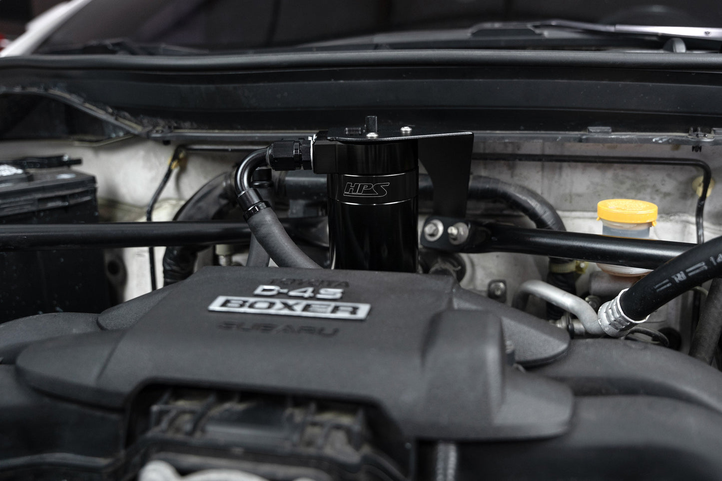 HPS Performance Aluminum Oil Catch Can Kit 2013-2020 Subaru BRZ 2.0L FA20D, Black, 860-030WB