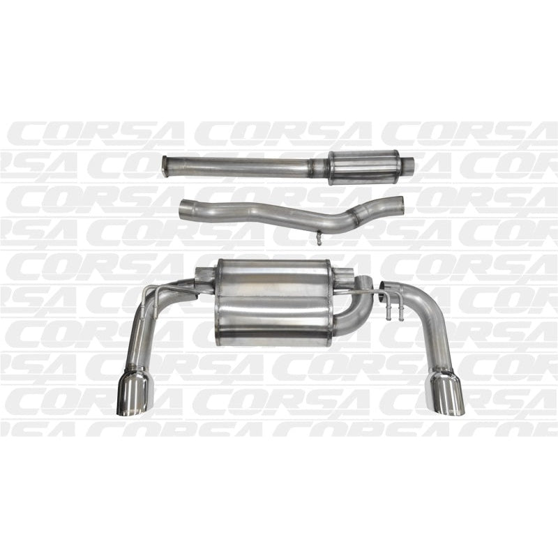 Corsa 08-14 Mitsubishi Lancer Evolution X Sedan 2.0L Polished Sport Dual Rear Cat-Back Exhaust