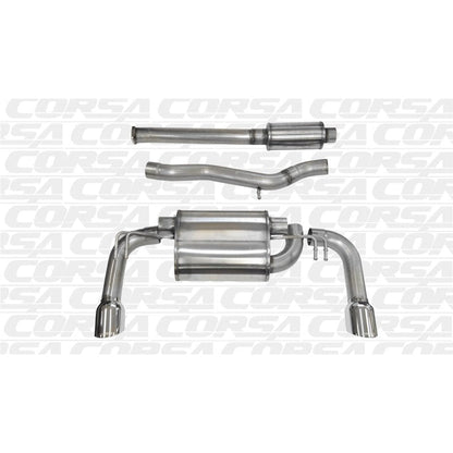 Corsa 08-14 Mitsubishi Lancer Evolution X Sedan 2.0L Polished Sport Dual Rear Cat-Back Exhaust