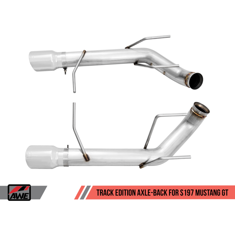 AWE Tuning S197 Mustang GT Axle-back Exhaust - Track Edition (Chrome Silver Tips)