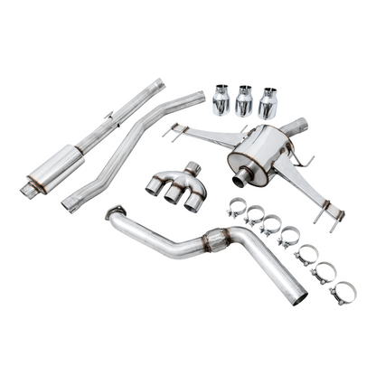 AWE Tuning 2017+ Honda Civic Type R Touring Edition Exhaust w/Front & Mid Pipes - Chrome Silver Tips