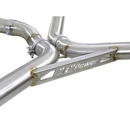 aFe MACH Force-Xp 3.5in. 304 SS C/B Exhaust w/o Muffler 15-18 BMW X5 M V8-4.4L (tt) - Black Tip