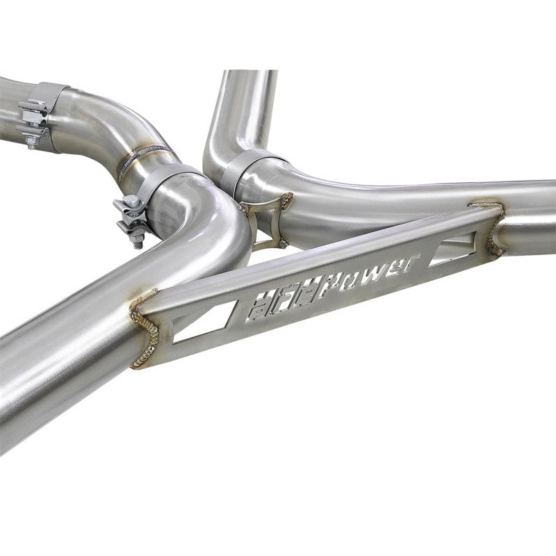 aFe MACH Force-Xp 3.5in. 304 SS C/B Exhaust w/o Muffler 15-18 BMW X5 M V8-4.4L (tt) - Polished Tip