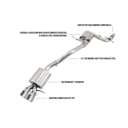 AWE Tuning Mk5 Jetta 2.0T - GLI Touring Edition Exhaust - Polished Silver Tips