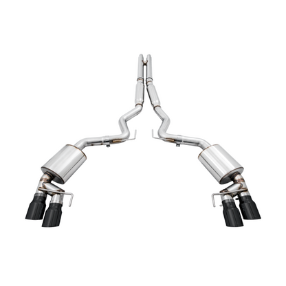 AWE Tuning 2018+ Ford Mustang GT (S550) Cat-back Exhaust - Touring Edition (Quad Diamond Black Tips)