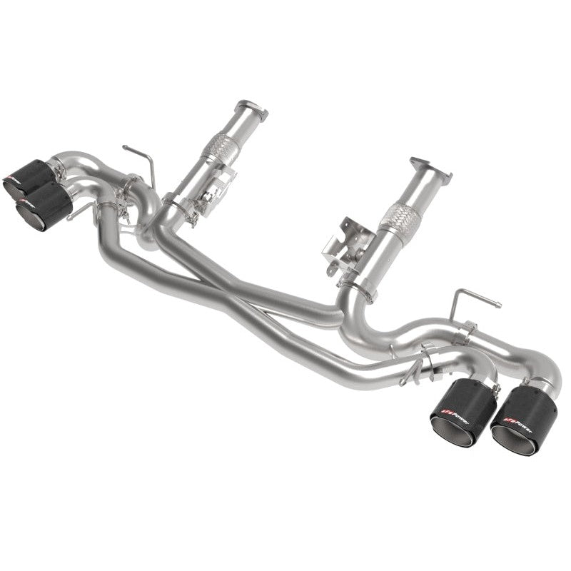 aFe MACH Force-Xp 3in to 2-1/2in 304SS Cat-Back (No Muff.) 2020 Chevy Corvette (C8) 6.2L - Black Tip