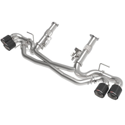 aFe MACH Force-Xp 3in to 2-1/2in 304SS Cat-Back (No Muff.) 2020 Chevy Corvette (C8) 6.2L - Black Tip