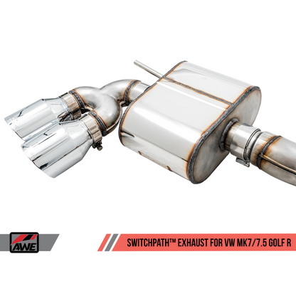 AWE Tuning Volkswagen Golf R MK7.5 SwitchPath Exhaust w/Chrome Silver Tips 102mm