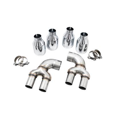 AWE Tuning 2019+ BMW M340i (G20) Resonated Touring Edition Exhaust - Quad Chrome Silver Tips