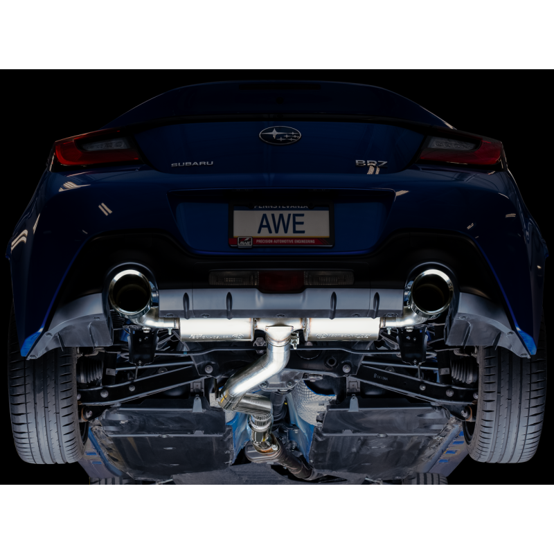 AWE Tuning Subaru BRZ/ Toyota GR86/ Toyota 86 Touring Edition Cat-Back Exhaust- Chrome Silver Tips