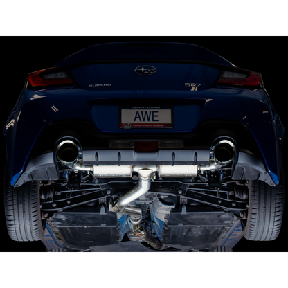 AWE Tuning Subaru BRZ/ Toyota GR86/ Toyota 86 Touring Edition Cat-Back Exhaust- Chrome Silver Tips