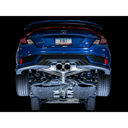 AWE Tuning 2016+ Honda Civic Si Touring Edition Exhaust w/Front Pipe & Dual Chrome Silver Tips