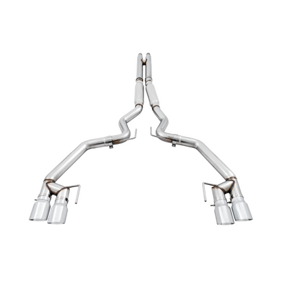 AWE Tuning 2018+ Ford Mustang GT (S550) Cat-back Exhaust - Track Edition (Quad Chrome Silver Tips)