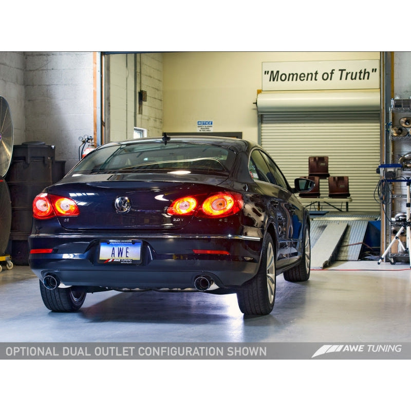 AWE Tuning VW CC Touring Edition Exhaust Dual Outlet - Diamond Black Tips
