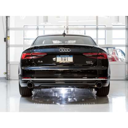 AWE Tuning Audi B9 A5 Track Edition Exhaust Dual Outlet - Chrome Silver Tips (Includes DP)