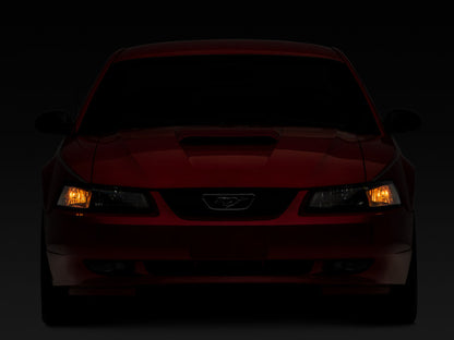 Raxiom 99-04 Mustang Axial Series OEM Style Replacement Headlights- Black Housing (Clear Lens)