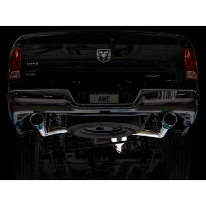 AWE Tuning 09-18 RAM 1500 5.7L (w/Cutouts) 0FG Dual Rear Exit Cat-Back Exhaust - Chrome Silver Tips