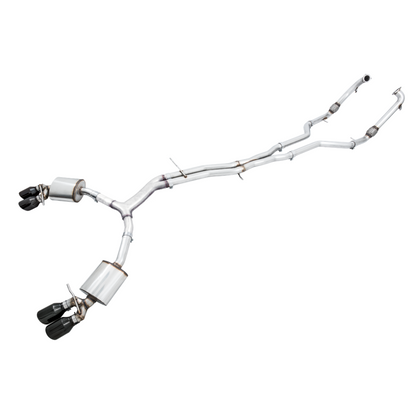AWE Tuning Audi B9 S5 Sportback Touring Edition Exhaust - Non-Resonated (Black 102mm Tips)