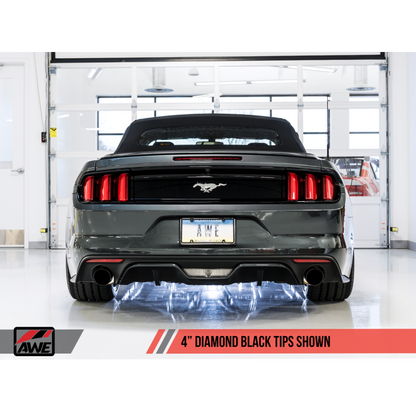 AWE Tuning S550 Mustang EcoBoost Axle-back Exhaust - Touring Edition (Diamond Black Tips)