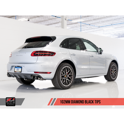 AWE Tuning Porsche Macan Touring Edition Exhaust System - Diamond Black 102mm Tips