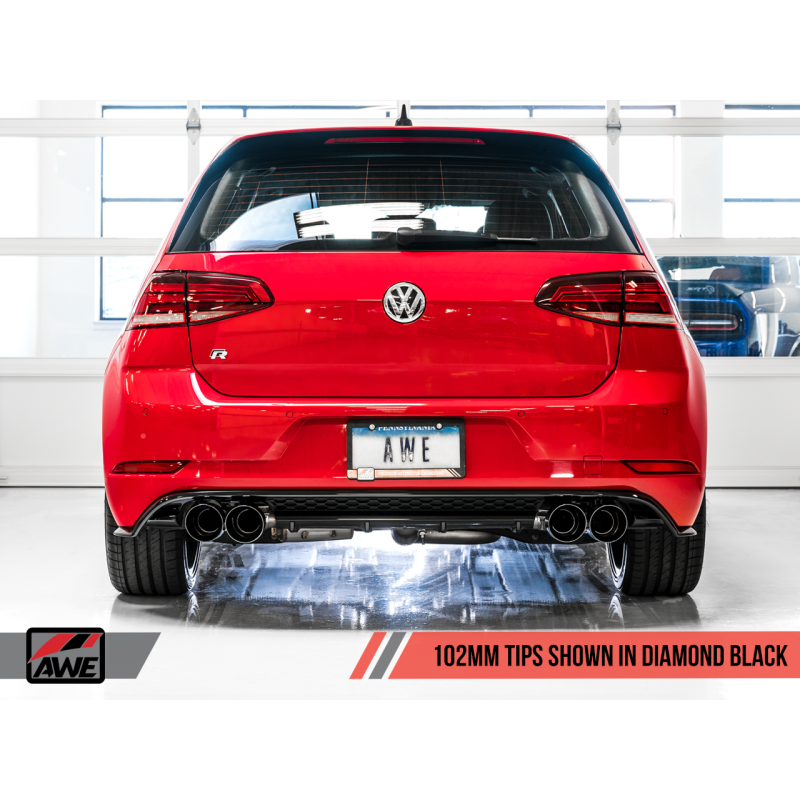 AWE Tuning Volkswagen Golf R MK7 SwitchPath Exhaust w/Diamond Black Tips 102mm