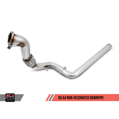 AWE Tuning Audi B9 A4 Track Edition Exhaust Dual Outlet - Chrome Silver Tips (Includes DP)