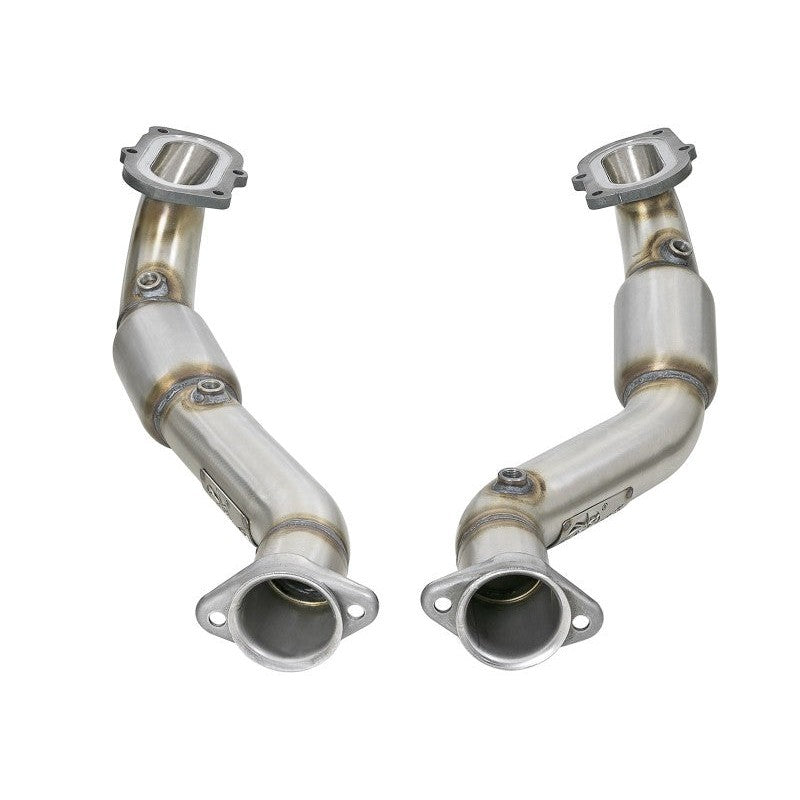 aFe POWER 14-18 Chevrolet Corvette C7 & Z06 Twisted Steel 3in 304 Stainless Steel Mid Pipe w/ Cat