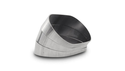Vibrant Vertical 304 SS Oval Pie Cuts 4.0in OD Tight 45 Degree Elbow