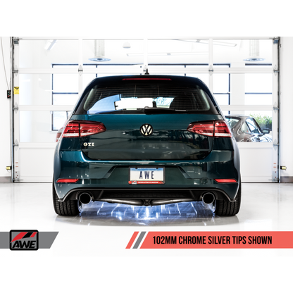 AWE Tuning Volkswagen GTI MK7.5 2.0T Track Edition Exhaust w/Chrome Silver Tips 102mm